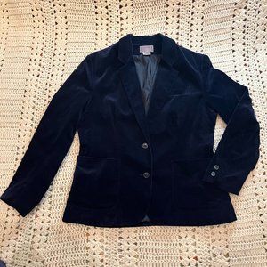 Worthington Vintage Navy Blue Velvet Blazer Size 16